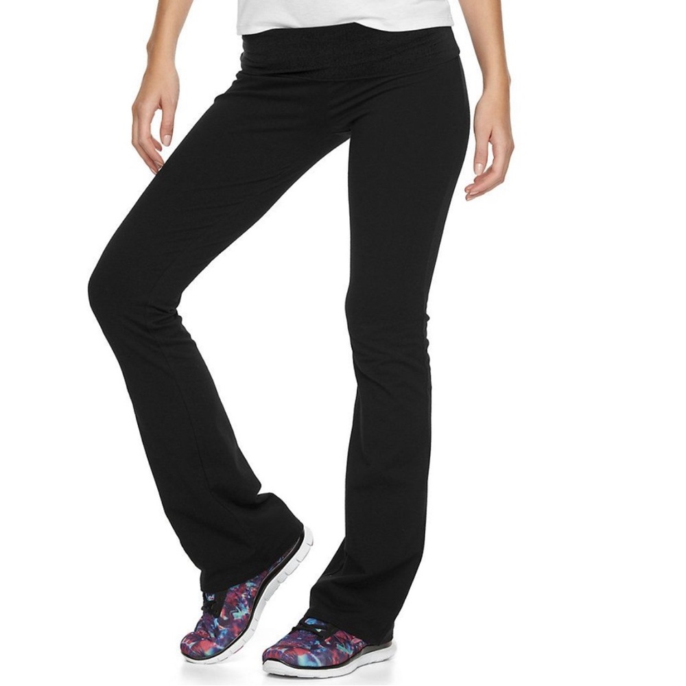 Patagonia bootcut fold over leggings in black